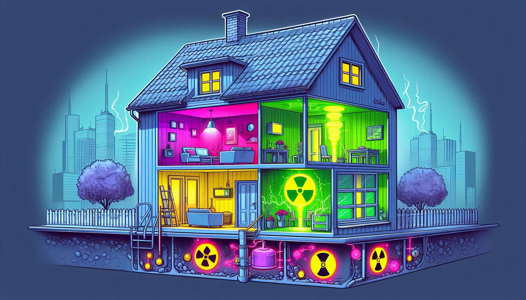Ilustración digital de una casa con estilo dibujo digital. La casa debe verse desde una vista en cor